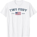 Two Fiddy America Flag Funny 4th of July 250 Years Patriotic T-Shirt