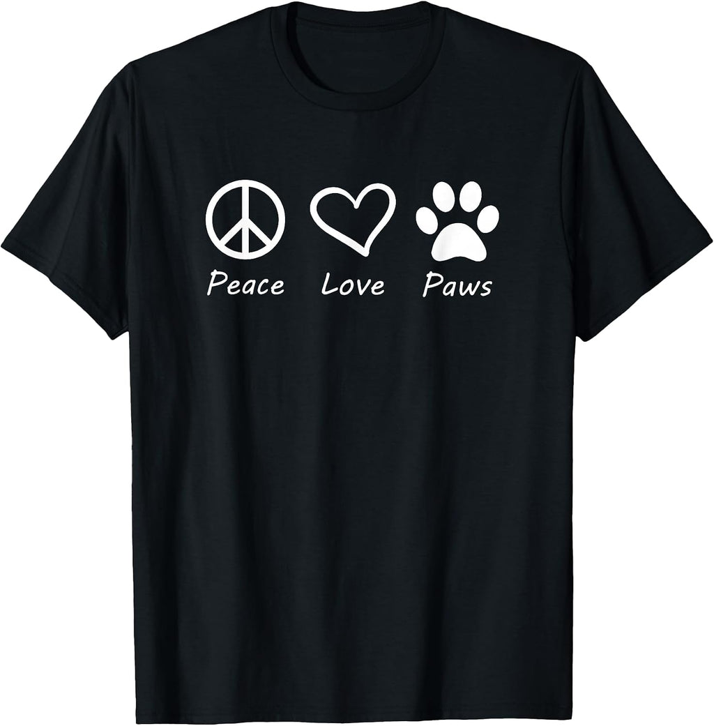 Peace Love Paws Shirt: Cute Dog Cat Lover T-Shirt