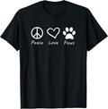 Peace Love Paws Shirt: Cute Dog Cat Lover T-Shirt