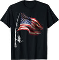 4th Of July USA Flag Fish Fishermen Fishing Rod