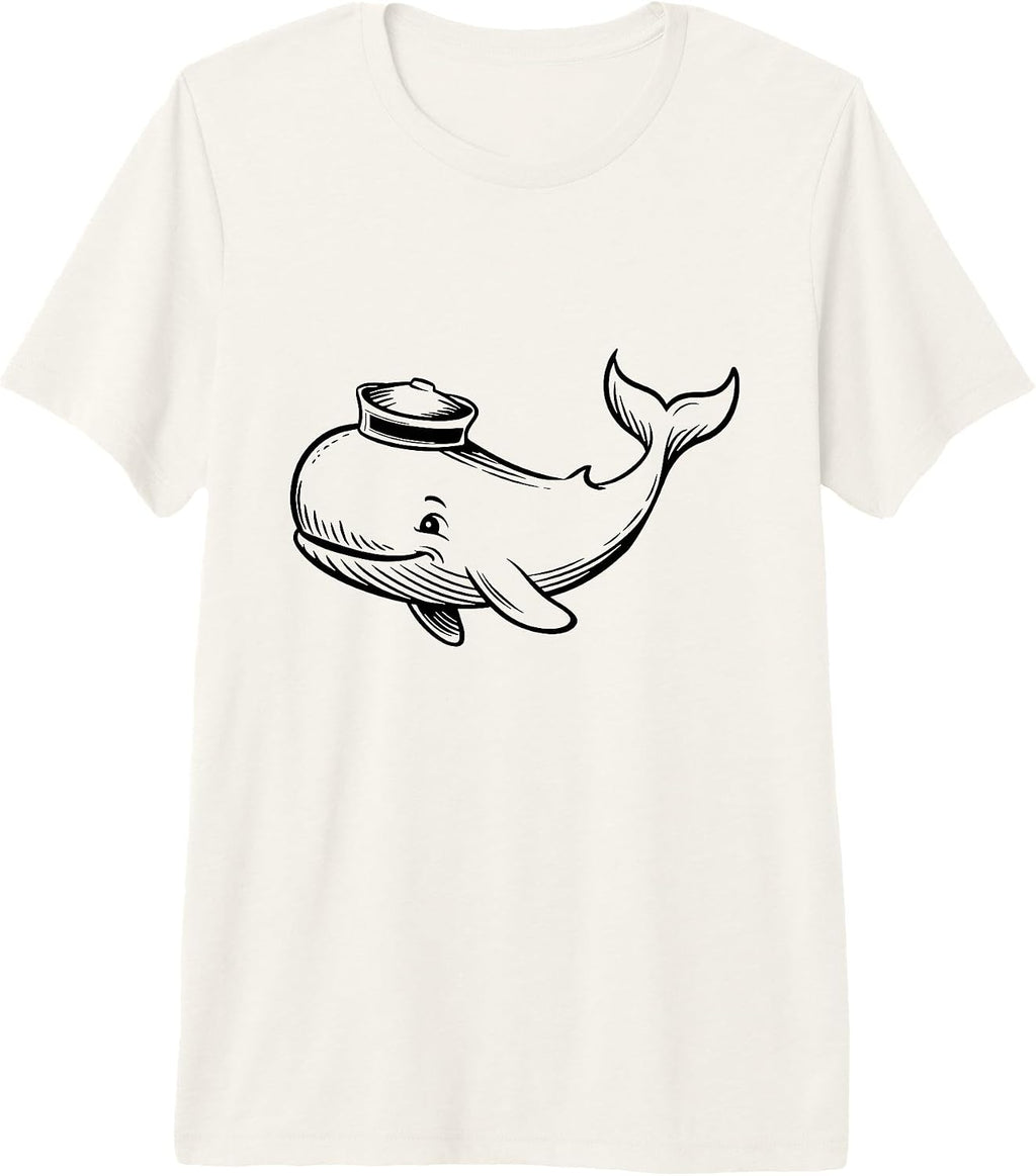 Cute Sailor Whale Nautical Ocean Cartoon