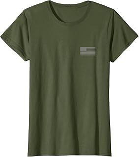 Patriotic Distressed American Flag Left Chest T-Shirt USA T-Shirt