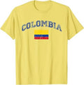 Colombia Flag Vintage Men Women Kids T-Shirt