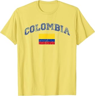 Colombia Flag Vintage Men Women Kids T-Shirt