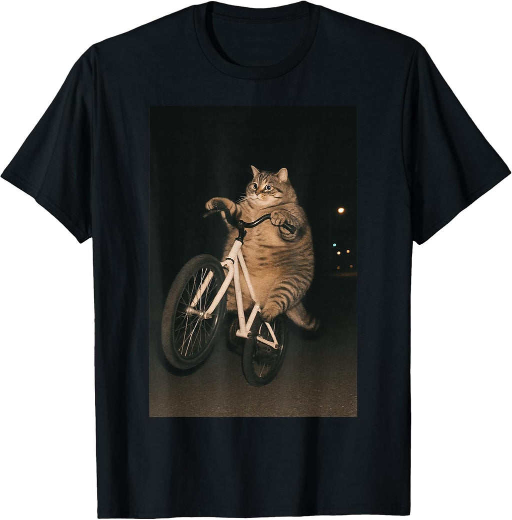 Cute Cat On Bike Animal Tees