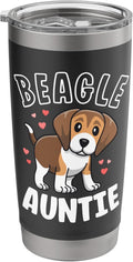 Beagle Aunt Gift Dog Love My Beagle Auntie Shirt Women Stainless Steel Insulated Tumbler