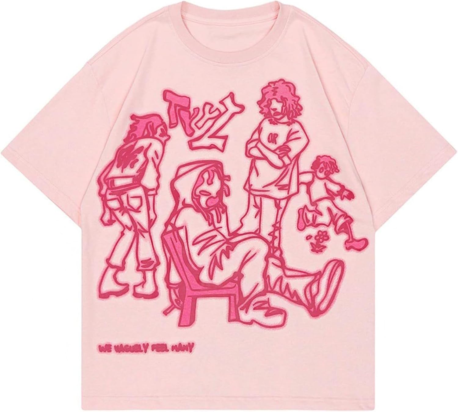 Oversized Graphic Tees for Women Y2k Men Streetwear Harajuku T-Shirts Vintage Tees