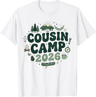 Cousin Camp 2026 Family Vacation Summer Camping Boys Kids T-Shirt