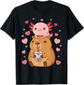 Cute Capybara Axolotl Valentine Tees