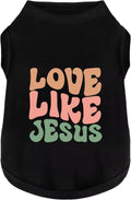 Discover Cozy Cotton Canine Wear: Soft, Lightweight, and Breathable Dog Shirt Vest with Eye-Catching Graphics(Love Like Jesus), Keeping Your Furry Friend Warm and Comfy! Black 4XL