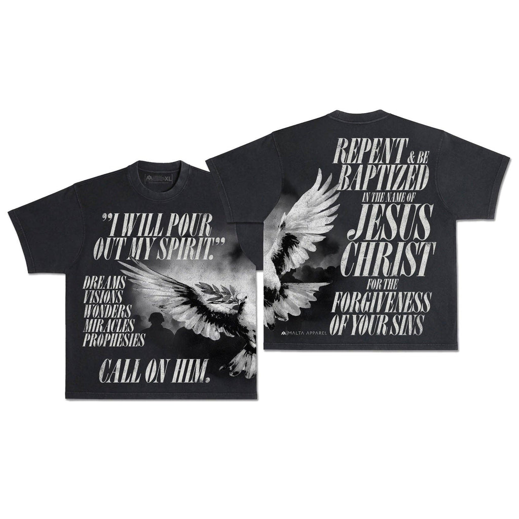 Holy Spirit [Dove] Wrap-Around Tee (Oversized Fit)