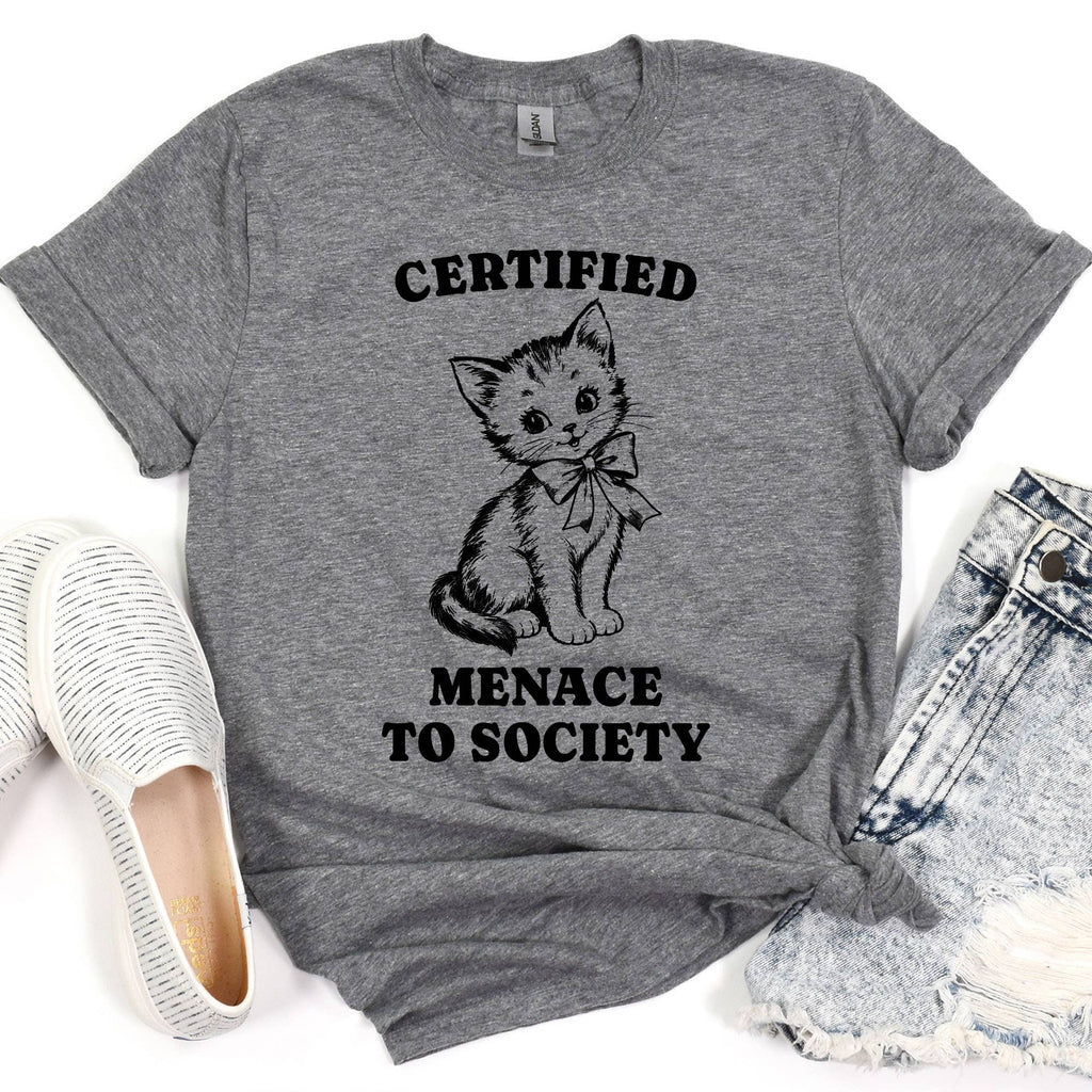 Funny Cat Shirt, Menace To Society, Funny Graphic Tee