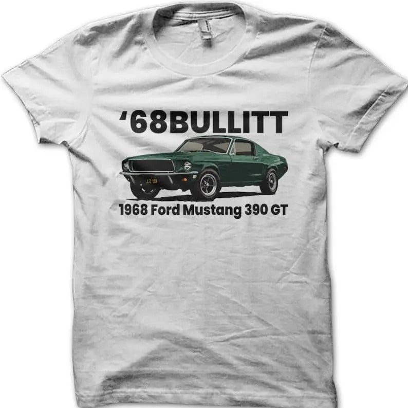 68 Bullitt Mustang 390 GT retro cotton t-shirt Hoodie, Sweatshirt | HypeDripTees.com