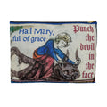 Hail Mary Full of Grace Punch the Devil in the Face, Pouch, Rosary, Chapel Veil, Catholic Gift, Mother, Funny, Traditional, Aesthetic