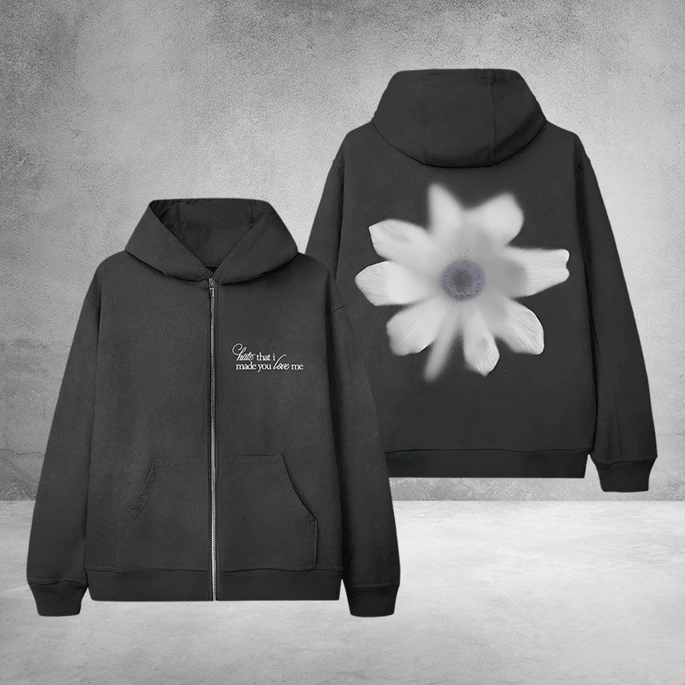 Ariana Merch Hate That I Made You Love Me Flower Zip Hoodie for Women