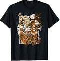 Match Brown Color Graphic Tee