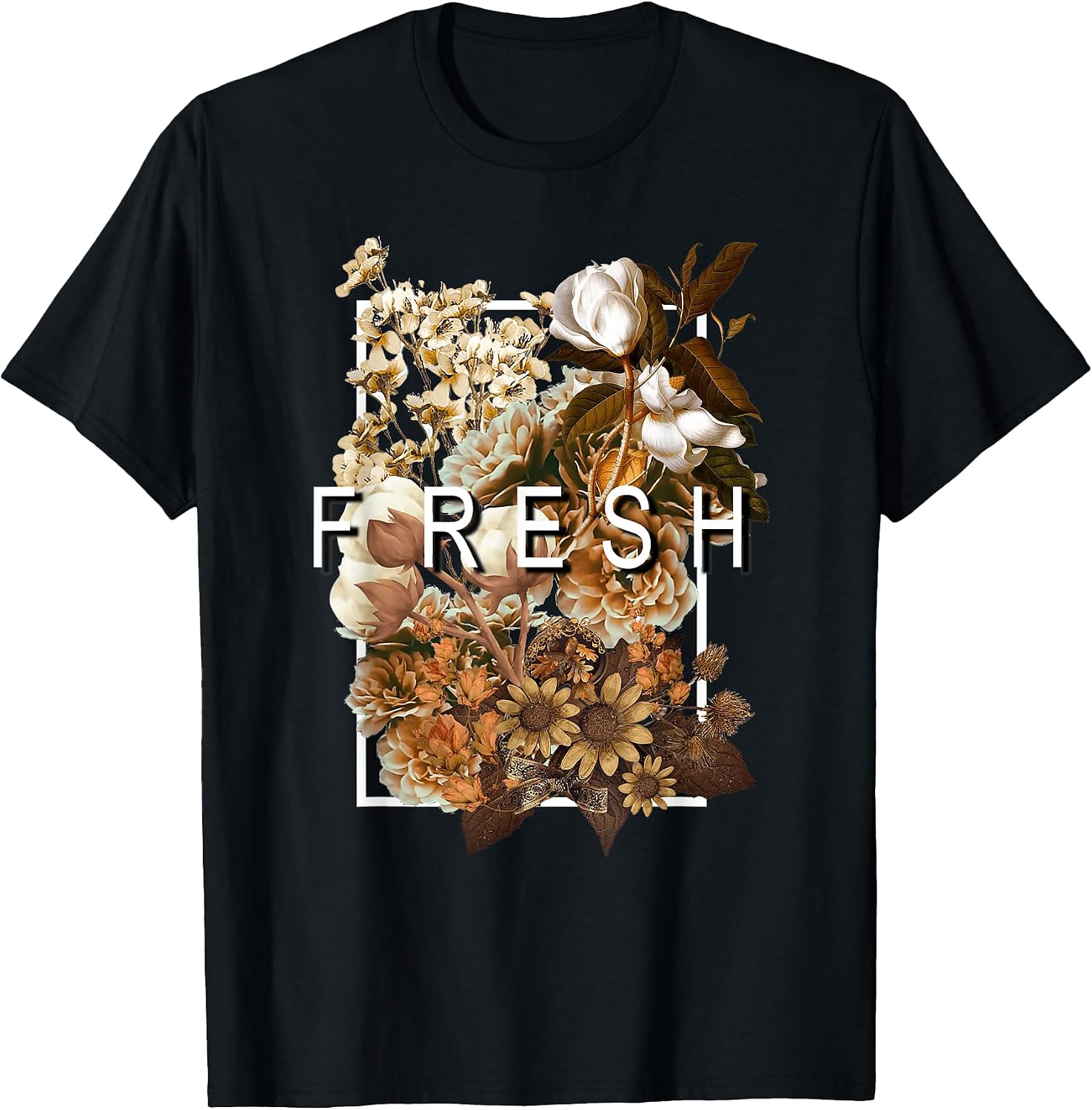 Match Brown Color Graphic Tee