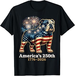 Bulldog 250th 1776 2026 4th of July T-Shirt