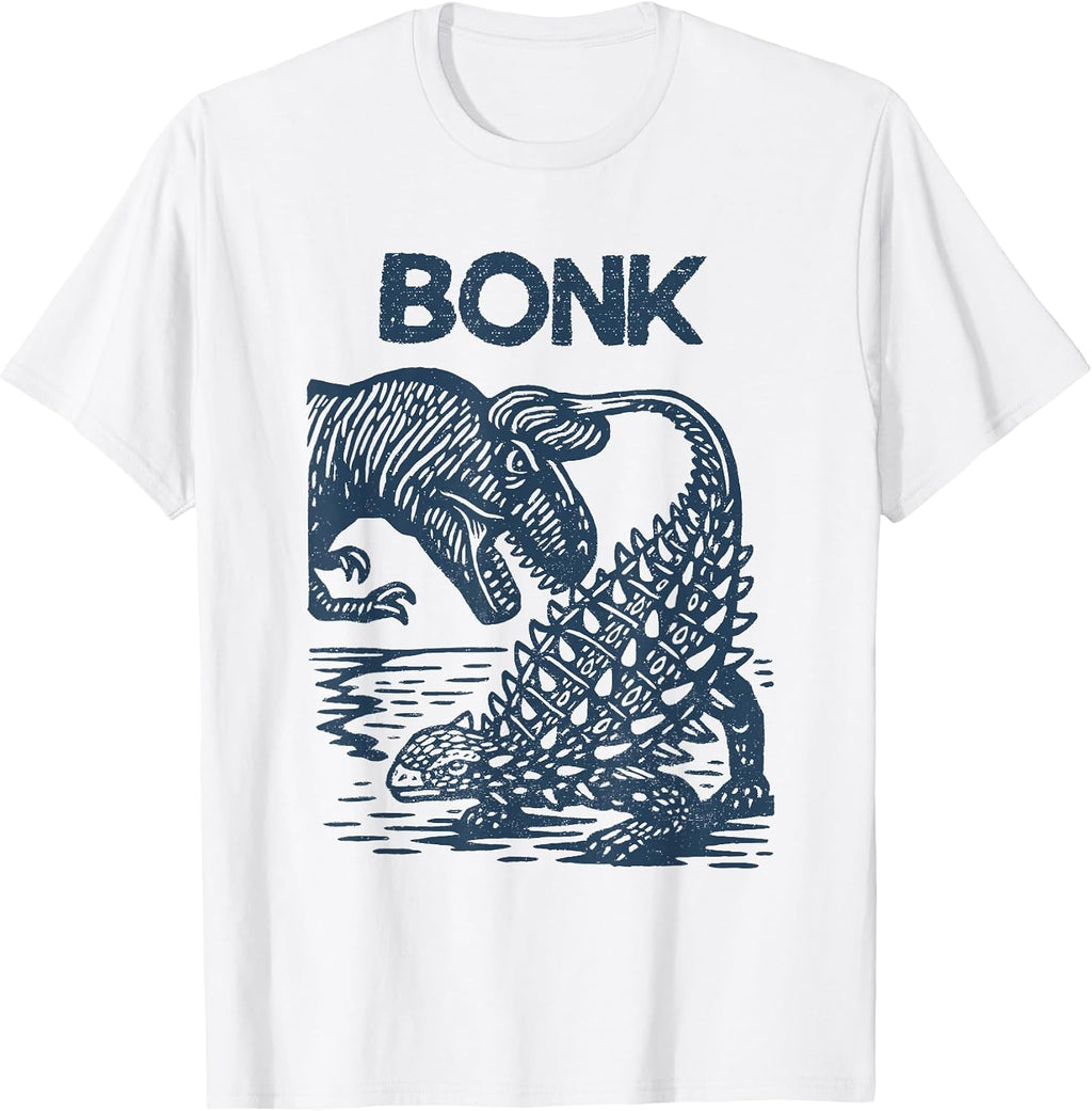 Funny Dinosaur Bonk Meme Prehistoric Humor Tees