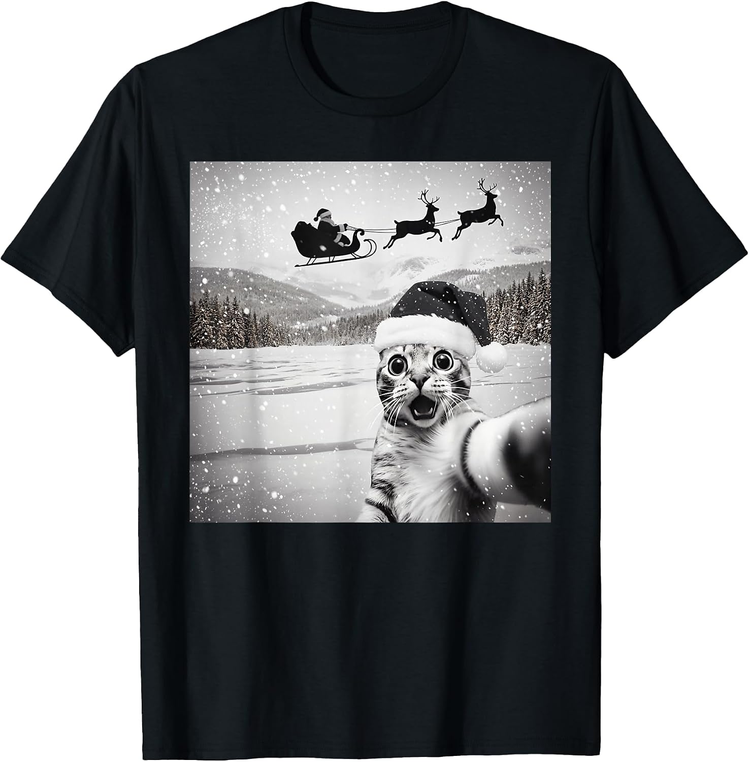 Funny Cat Selfie Graphic Tees
