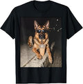 German Shepherd Drinking Iced Coffee Animal Meme T-Shirt