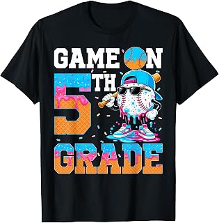 Game On 5th Grade Fifth Baseball First Day of 1st Day Boy T-Shirt