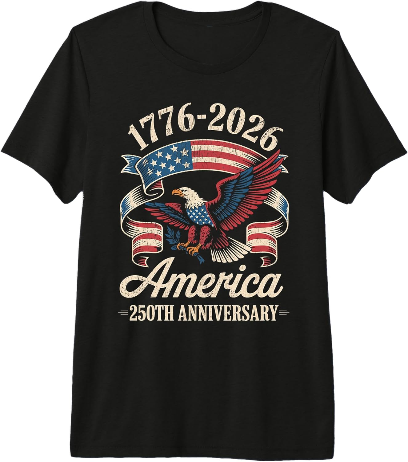 250 Years 250th Anniversary America Eagle Flag Patriotic Premium Tri-Blend T-Shirt