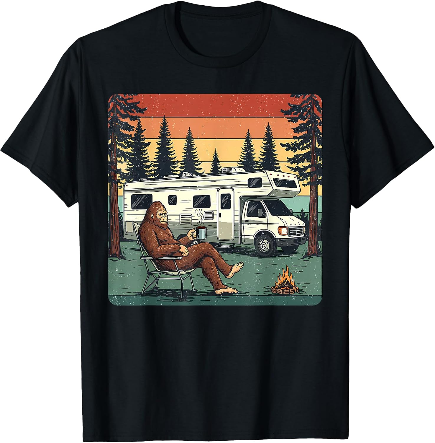Camping Motorhome RV Bigfoot Tee