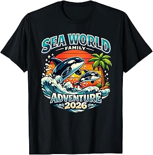 Retro Sea World Family Adventure 2026 Dolphin Ocean Souvenir T-Shirt