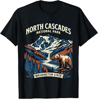 North Cascades National Park Washington Vintage Design T-Shirt