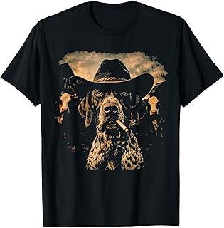 Funny Cowboy German Shorthaired Pointer Smoking Cigarette T-Shirt