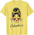 Retro Colombia Flag Colombian Women Girls Pride T-Shirt