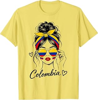 Retro Colombia Flag Colombian Women Girls Pride T-Shirt