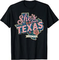 She's from Texas I Can Tell Retro Floral Texas Map T-Shirt