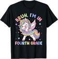 Bruh I'm in 4th Grade Dab Unicorn Kids Girls Back to School T-Shirt