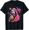Vintage Summerween Ghost Summer 90s Tropical Halloween Funny T-Shirt