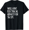 Funny Electrician Tacos Typography Gifts
