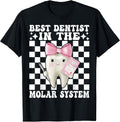 Womens Pink Coquette Bow Dental Dentist Gifts
