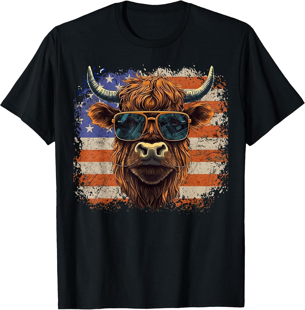 Highland Cow Gifts, Patriotic Gifts, Cool Cow,Farm