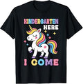 Unicorn Kindergarten Here I Come Back to School Girls Kids T-Shirt