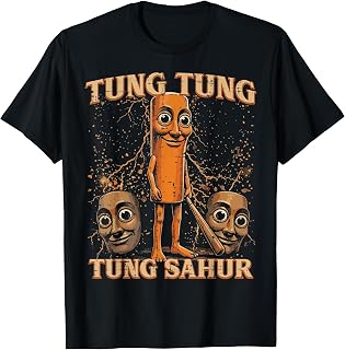 Tung Tung Tung Sahur Funny Meme Brainrot Boys Kids Youth T-Shirt