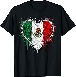 Mexico Flag Heart T-Shirt