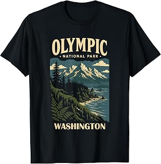 Olympic National Park Washington Vintage Design T-Shirt