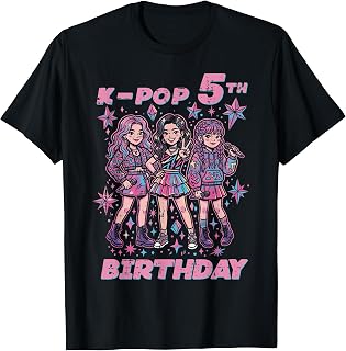 5th Birthday K-Pop Girls 5 Year Old Kpop Girls Kids Youth T-Shirt