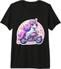 Cute Unicorn Riding Classic Motorcycle Merch