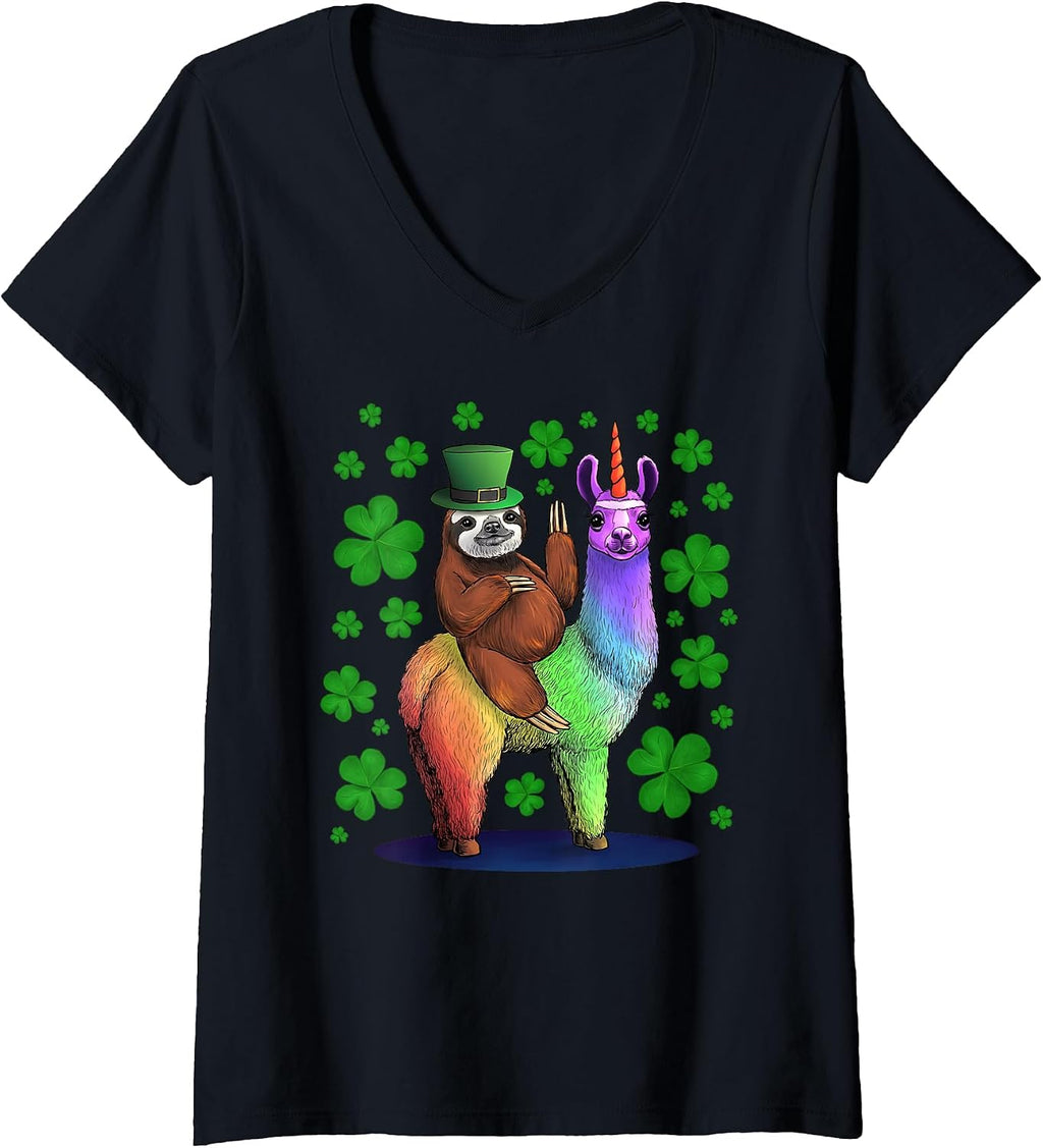 Funny Llama With Sloth Novelty Merch