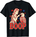Funny Boop Eagle 4th of July Vintage Patriotic Women USA T-Shirt