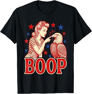 Funny Boop Eagle 4th of July Vintage Patriotic Women USA T-Shirt