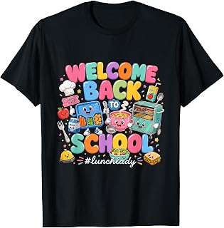 Welcome Back to School Lunch Lady Funny Cafeteria Squad Art T-Shirt