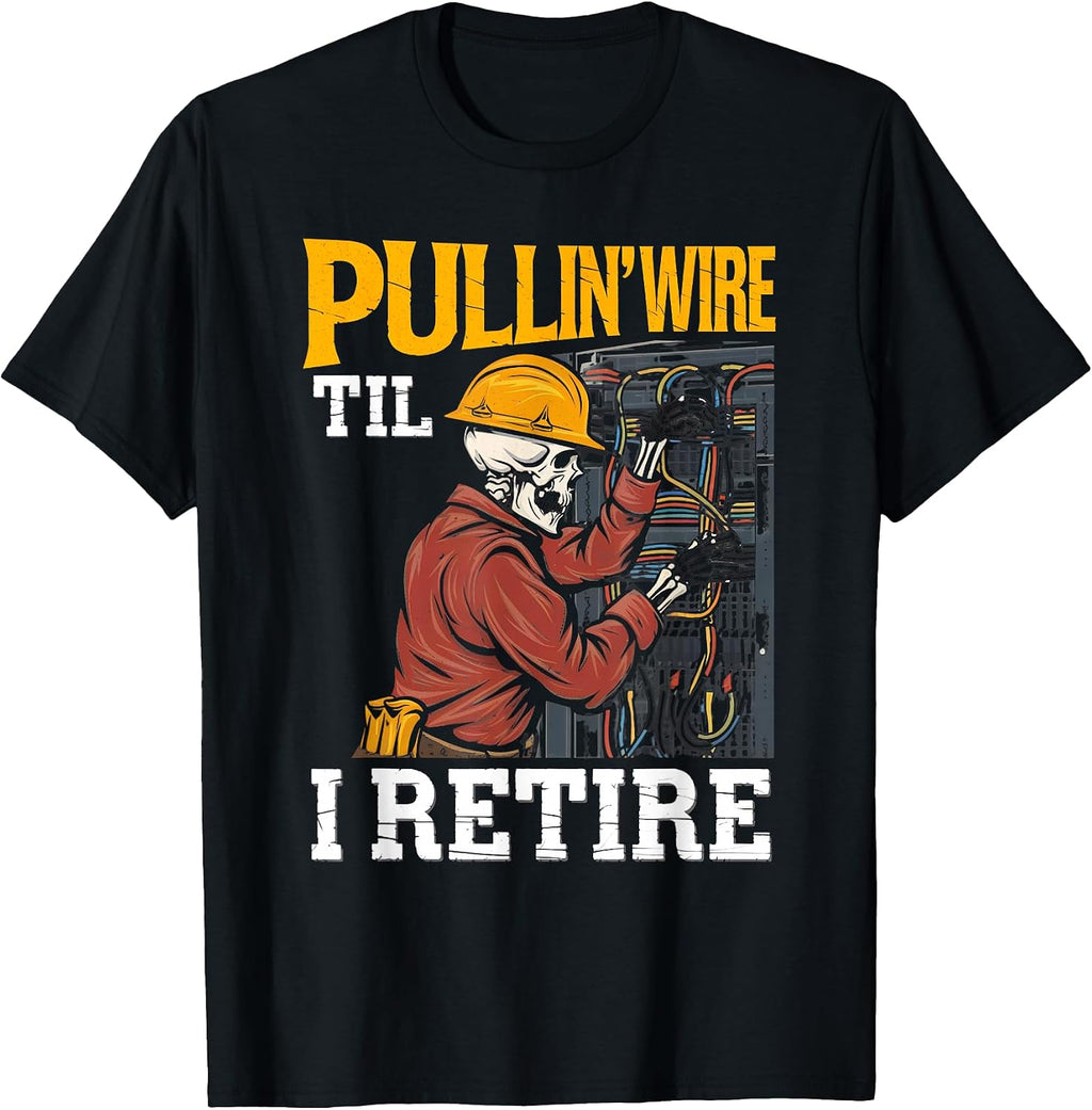 Vintage Skeleton Electrician Pullin Wire Workwear